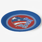 Happy 4 juli Heart Paper-Borden Papieren Bordje (Gekanteld)