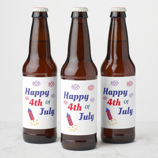 Happy 4 juli Napkins Bier Etiket (Flessen)