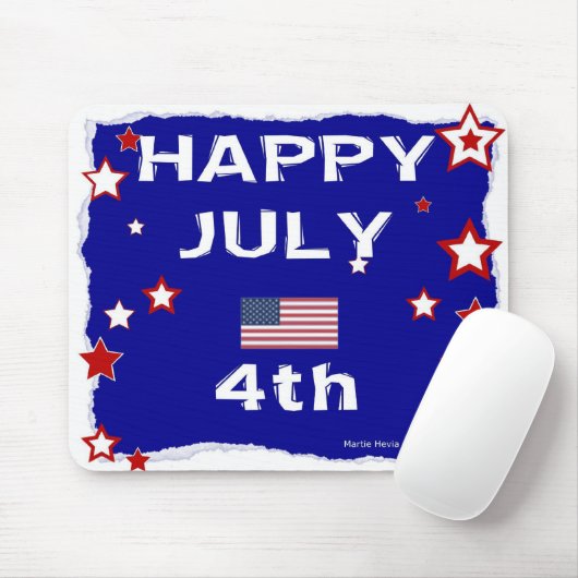 Happy 4 juli - Onafhankelijkheidsdag - Mousepad Muismat (Met muis)