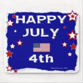 Happy 4 juli - Onafhankelijkheidsdag - Mousepad Muismat (Voorkant)