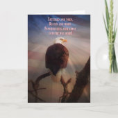 Happy 4 juli Patriotic Bald Eagle and Flag Kaart (Voorkant)