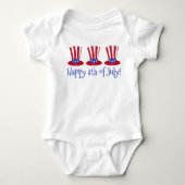 Happy 4-juli Patriotic oom Sam Pet America Romper (Voorkant)