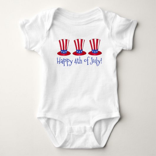 Happy 4-juli Patriotic oom Sam Pet America Romper (Voorkant)