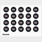 Happy 4 juli patriotic Pride Gnomes Independe Ronde Sticker (Vel)