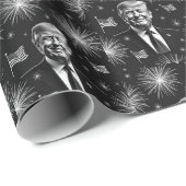 Happy 4 juli President Trump Vuurwerk Onafhankelij Cadeaupapier (Rol Hoek)