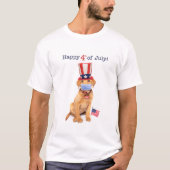 Happy 4 juli-puppy in Face Mask T-shirt (Voorkant)