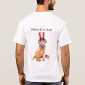 Happy 4 juli-puppy in Face Mask T-shirt (Achterkant)