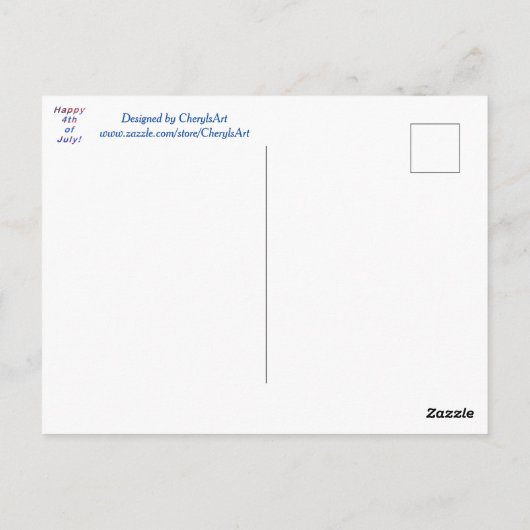 Happy 4 juli, Red Blue Blend Letters Briefkaart (Achterkant)