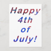 Happy 4 juli, Red Blue Blend Letters Briefkaart (Voorkant)