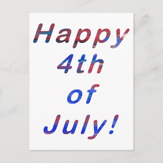 Happy 4 juli, Red Blue Blend Letters Briefkaart (Voorkant)