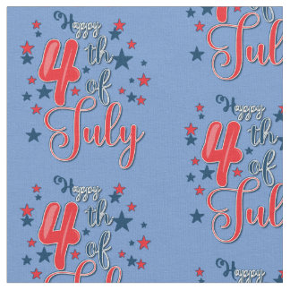 Happy 4 juli Red White Blue Stof