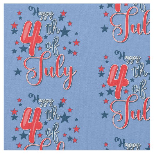 Happy 4 juli Red White Blue Stof (Close Up)