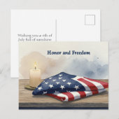 Happy 4 juli Stars and Stripes Briefkaart (Voorkant / Achterkant)