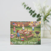 Happy 4 juli Stars and Stripes Briefkaart (Staand voorkant)