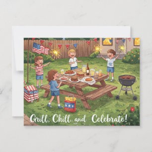 Happy 4 juli Stars and Stripes Briefkaart