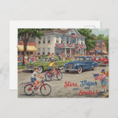 Happy 4 juli Stars and Stripes Briefkaart (Voorkant / Achterkant)