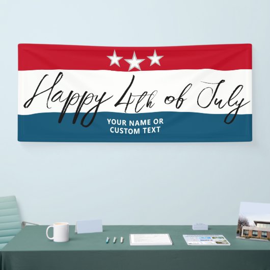 Happy 4 juli Stars en Stripes Family Reunion Spandoek (Beurs)