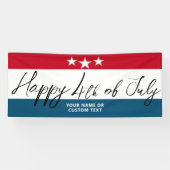 Happy 4 juli Stars en Stripes Family Reunion Spandoek (Horizontaal)