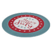 Happy 4 juli Stars Glass Cutting Board Snijplank (Hoek)