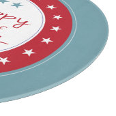 Happy 4 juli Stars Glass Cutting Board Snijplank (Hoek)