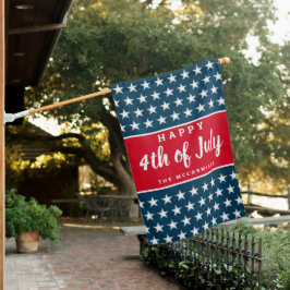 Happy 4 juli Stars Stripes Personalized Huisvlag