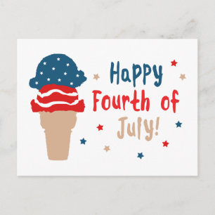 Happy 4 juli-sterren en Stripes Ice Cream Briefkaart