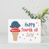 Happy 4 juli-sterren en Stripes Ice Cream Kaart (Staand voorkant)