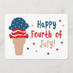 Happy 4 juli-sterren en Stripes Ice Cream Kaart