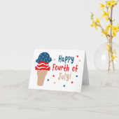 Happy 4 juli-sterren en Stripes Ice Cream Kaart (Gele Bloem)