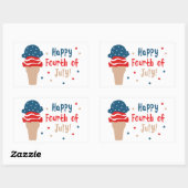 Happy 4 juli-sterren en Stripes Ice Cream Rechthoekige Sticker (Vel)