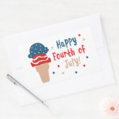 Happy 4 juli-sterren en Stripes Ice Cream Rechthoekige Sticker (Envelop)