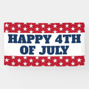Happy 4 juli sterren en Stripes Red Blue Spandoek