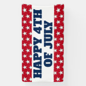 Happy 4 juli sterren en Stripes Red Blue Spandoek (Verticaal)