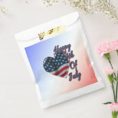 Happy 4 juli USA Flag Heart Bedankzakje (Gezegeld)