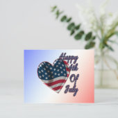 Happy 4 juli USA Flag Heart Briefkaart (Staand voorkant)