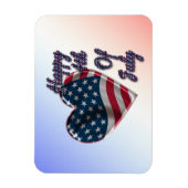 Happy 4 juli USA Flag Heart Magneet (Verticaal)