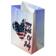 Happy 4 juli USA Flag Heart