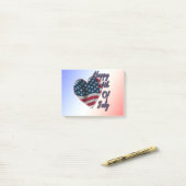 Happy 4 juli USA Flag Heart Post-it® Notes (Op bureau)