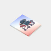 Happy 4 juli USA Flag Heart Post-it® Notes (Schuin)