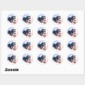 Happy 4 juli USA Flag Heart Ronde Sticker (Vel)
