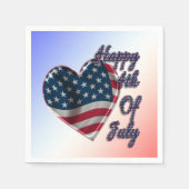 Happy 4 juli USA Flag Heart Servet (Voorkant)