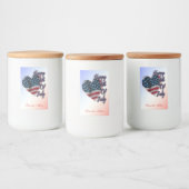 Happy 4 juli USA Flag Heart Voedselcontainer Etiket (Flessen)