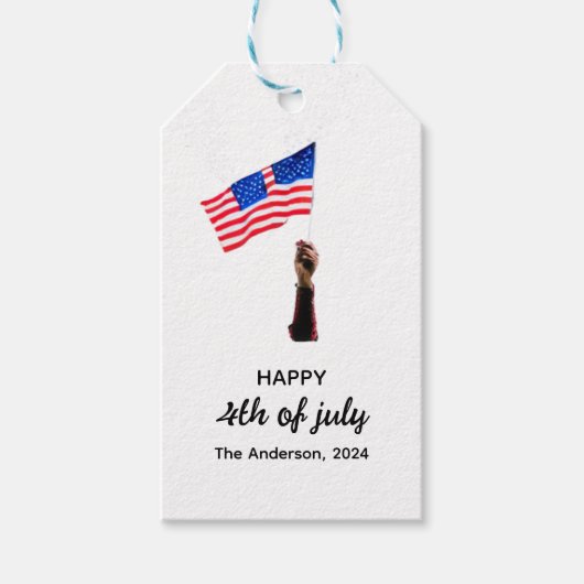 Happy 4 juli USA Independence Day Cadeaulabel (Voorkant)