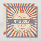  Happy 4 juli VS Stars Stripes Party Kaart (Voorkant / Achterkant)