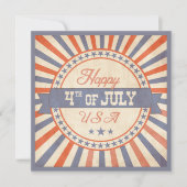  Happy 4 juli VS Stars Stripes Party Kaart (Voorkant)