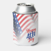 Happy 4 van de Amerikaanse vlag van juli Blikjeskoeler (Blikje Achterkant)