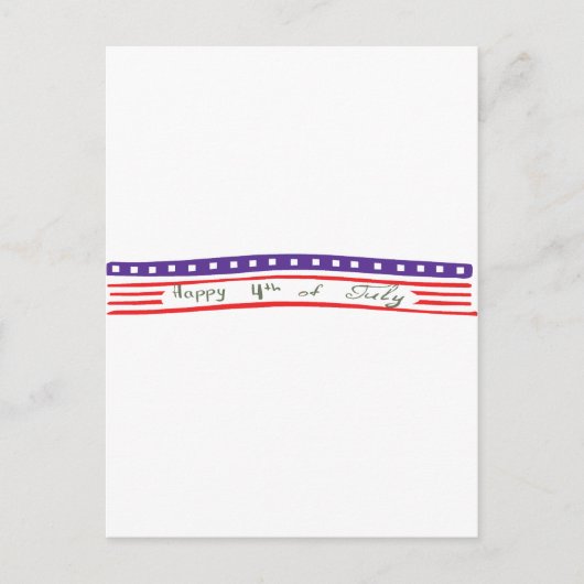 Happy 4 van de Amerikaanse vlag van juli Briefkaart (Voorkant)
