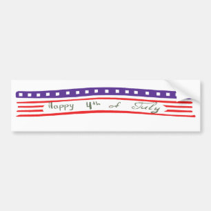 Happy 4 van de Amerikaanse vlag van juli Bumpersticker
