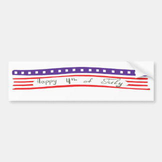 Happy 4 van de Amerikaanse vlag van juli Bumpersticker