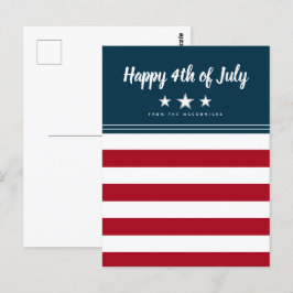 Happy 4 van de Amerikaanse vlag van juli gepersona Briefkaart